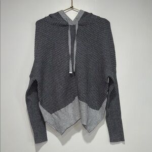 Charcoal and Light Gray Women's Cowl Neck Sweater